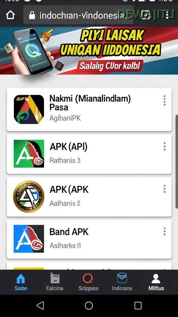 Cuplikan layar DADU11 — aktivitas