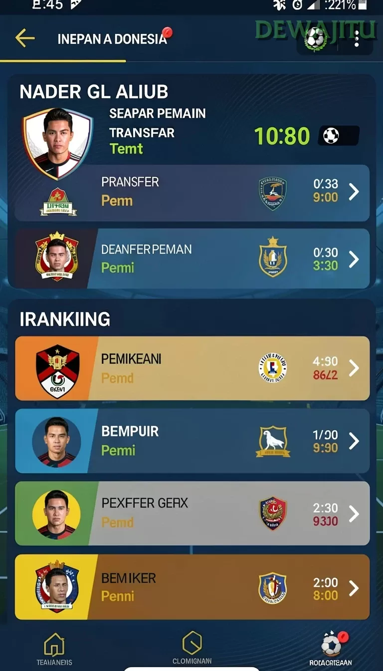 Cuplikan layar H03 — menu navigasi